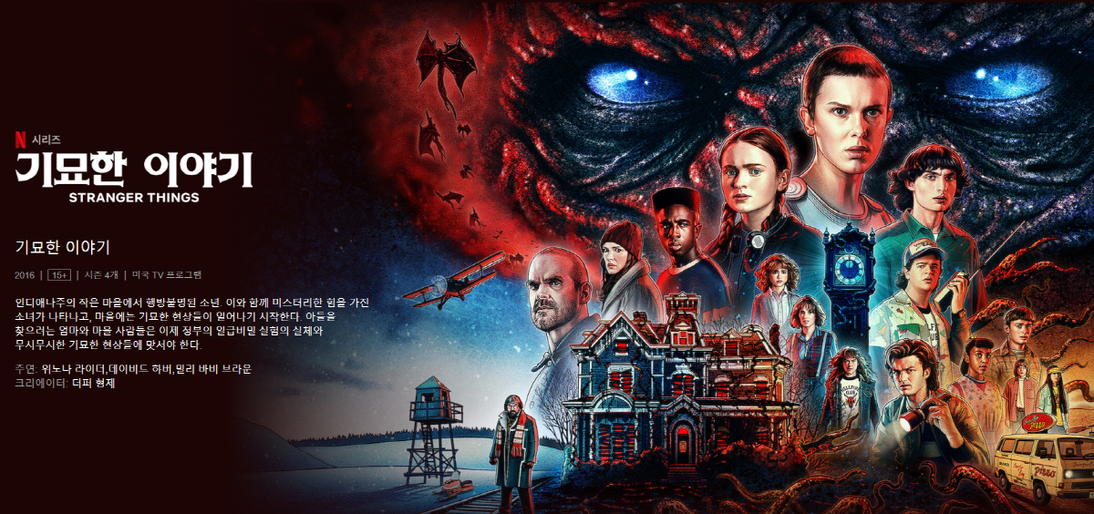 ▲(출처=넷플릭스 ‘기묘한 이야기’ 공식 홈페이지 캡처)
