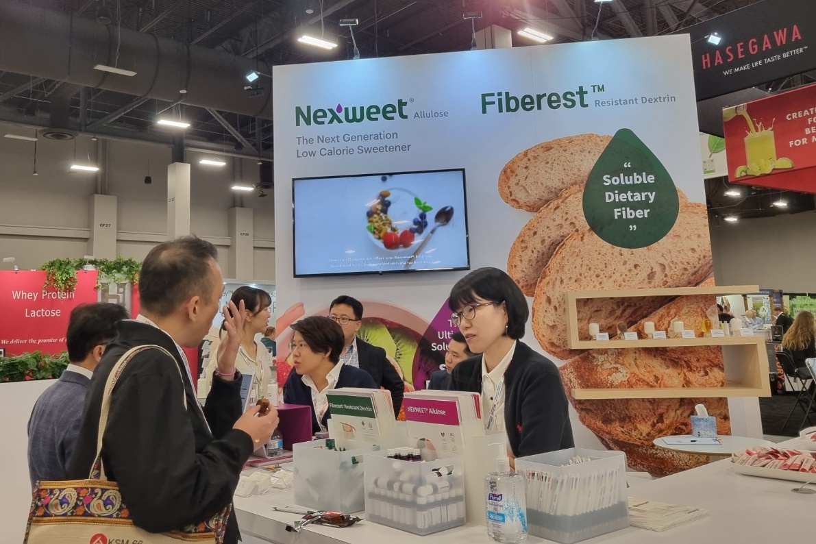 ▲삼양사가 11월 2일과 3일 미국 라스베이거스에서 열린 ‘2022 서플리 사이드 웨스트(Supply Side WEST)’에 참가해 스페셜티 홍보 부스를 운영했다. (사진제공=삼양사)