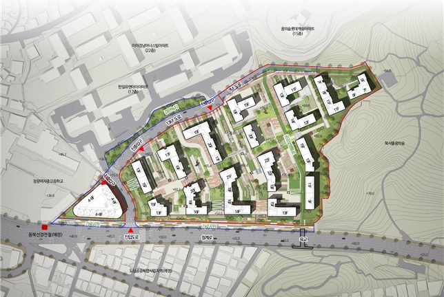 ▲미아4-1구역 신속통합기획 건축배치(안) (자료제공=서울시)