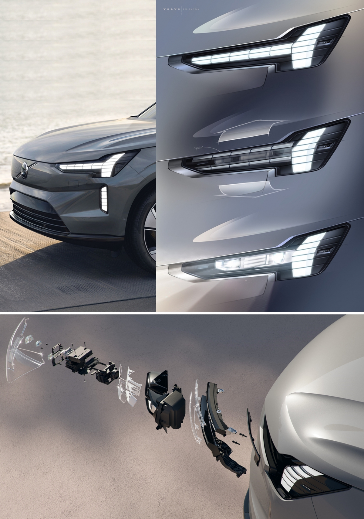 ▲'와우 포인트' 가운데 하나가 셔터드(Shuttered) 방식의 주간주행등이다. 이른바 '토르의 망치'로 불리는 T자형 주간주행등이 위아래로 갈라지면 그 안에 숨어있던 전조등이 모습을 드러낸다.  (사진제공=볼보글로벌미디어)