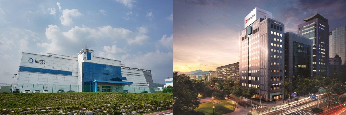 ▲휴젤 춘천 거두공장(왼쪽)과 메디톡스 서울 본사. (사진제공=휴젤·메디톡스)