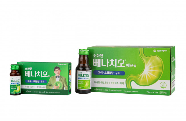 ▲생약 성분 위 운동 소화제 ‘베나치오’의 새로운 패키지 (사진제공=동아제약)