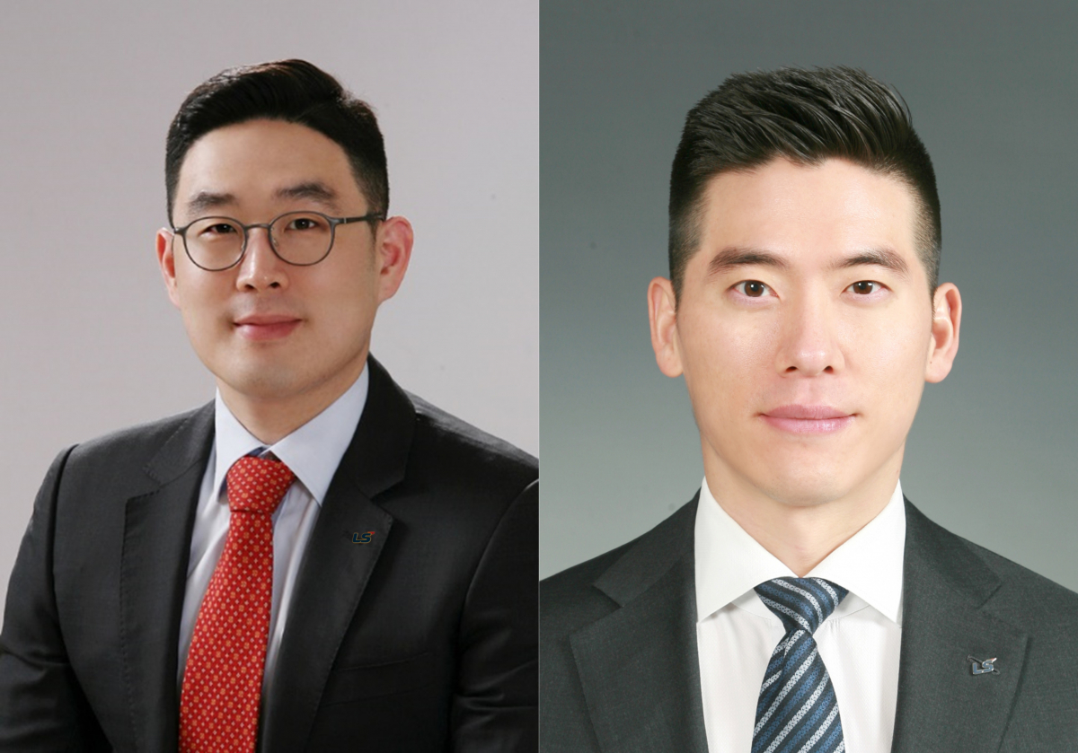 ▲구본규 LS전선 CEO 사장(왼쪽), 구동휘 LS일렉트릭 비전경영총괄 부사장(오른쪽). (사진제공=LS그룹)