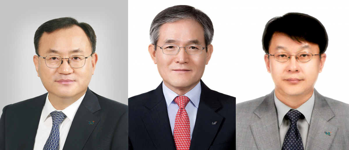 ▲왼쪽부터 명노현 (주)LS CEO 부회장, 도석구 LS MnM CEO 부회장, 안원형 (주)LS 경영지원본부장 사장. (사진제공=LS그룹)