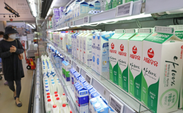 ▲서울 시내 한 대형마트에서 우유 상품이 판매되고 있다. (뉴시스)
