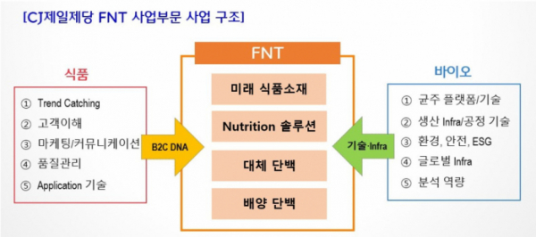 ▲CJ제일제당_FNT사업부문 사업 구조. (자료제공=CJ제일제당)