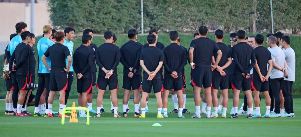 ▲훈련 중인 카타르 월드컵 한국 대표팀(연합뉴스)
