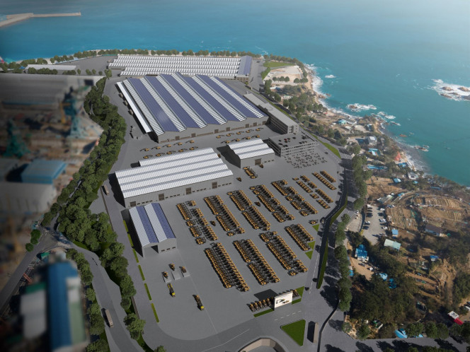 ▲현대건설기계가 2025년까지 친환경 사업장 구축을 추진 중인 울산캠퍼스 선진화 프로젝트 조감도.