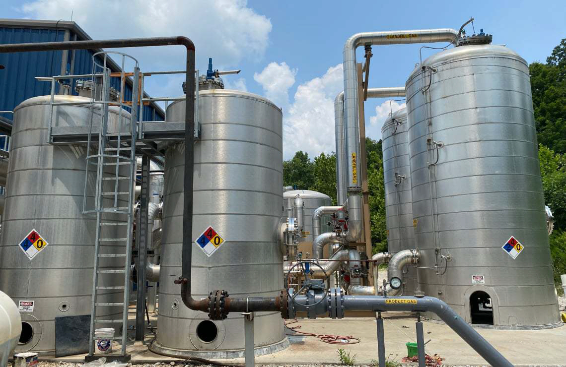 ▲아키아에너지의 재생가능천연가스(RNG) 관련 시설. 출처 아키아에너지 홈페이지