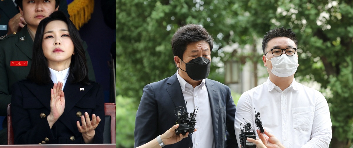 ▲김건희 여사와 이명수 서울의소리 기자(우측 사진 오른쪽)(뉴시스)
