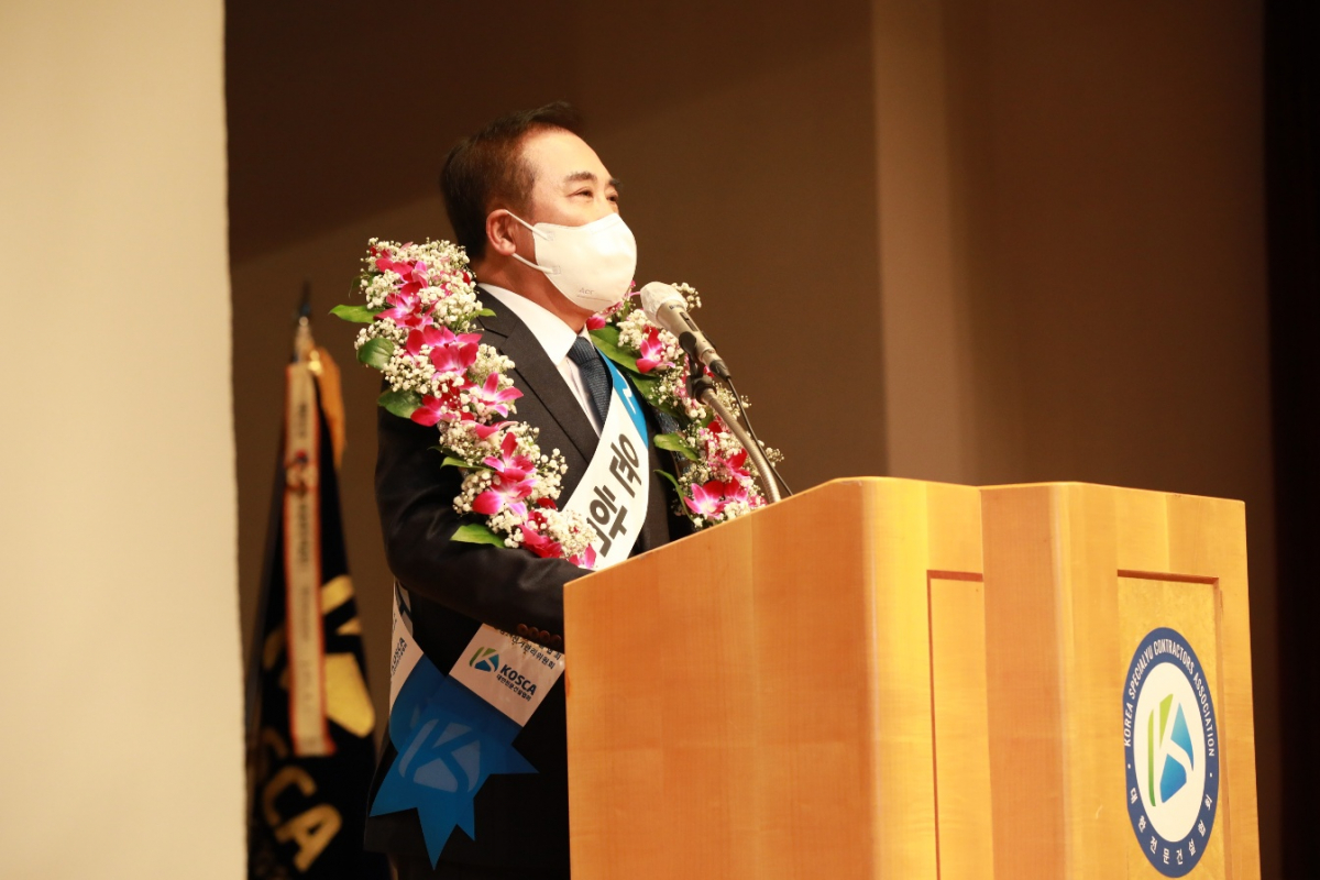 ▲윤학수 대한전문건설협회 신임 회장. (사진제공=대한전문건설협회)