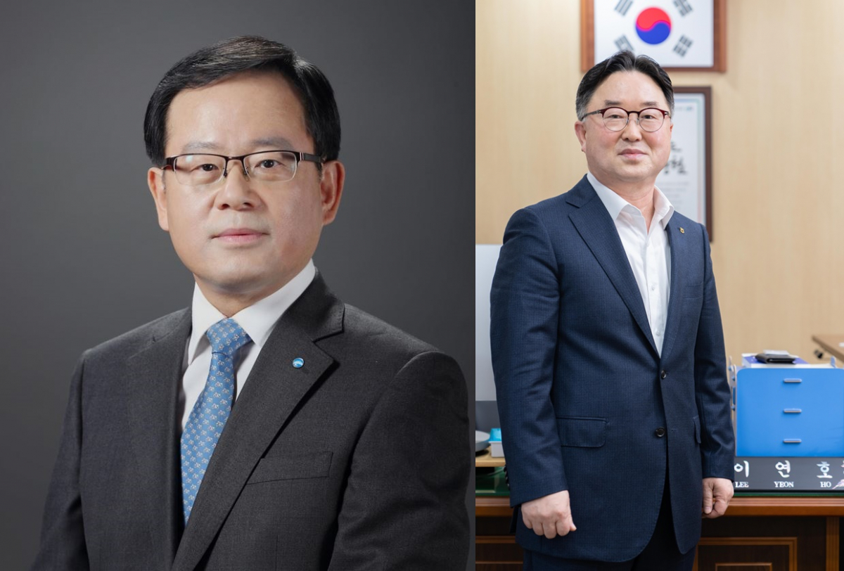 ▲(왼쪽부터) 조병규 우리은행 부행장, 이연호 농협은행 부행장 (사진제공=중소벤처기업부)