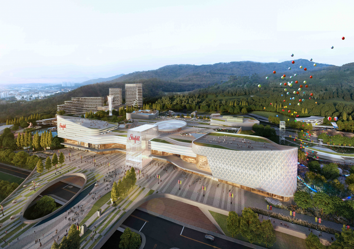 ▲미래형 복합 라이프스타일 센터 ‘그랜드 스타필드 광주’ 투시도. (사진제공=신세계프라퍼티)