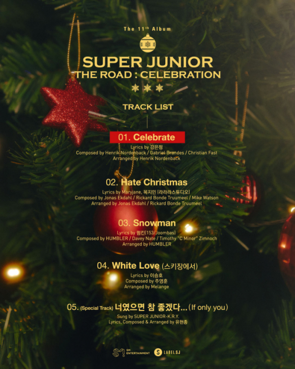 ▲'슈퍼주니어' 정규 11집 Vol.2 트랙리스트(사진제공=Lable SJ)