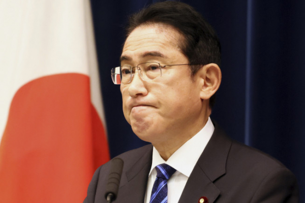 ▲10일 기시다 후미오 일본 총리가 총리 관저에서 기자회견을 하고 있다. 도쿄/AP뉴시스