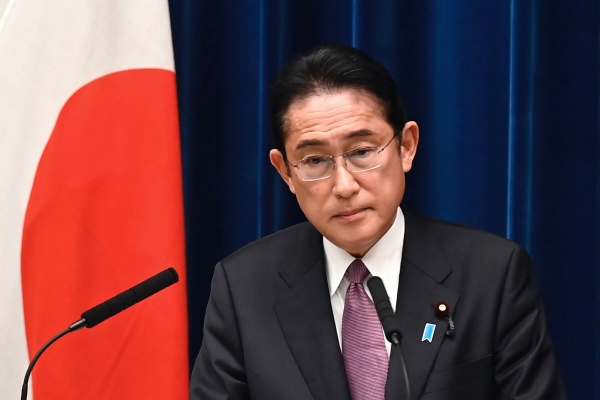 ▲기시다 후미오 일본 총리가 16일 기자회견을 하고 있다. 도쿄/AP연합뉴스
