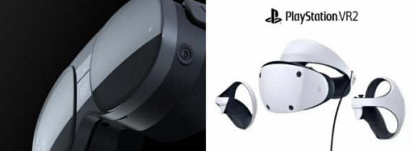 ▲HTC의 신규 헤드셋 티저(왼쪽), 소니의 PSVR2(오른쪽).
  (자료=HTC, 소니)