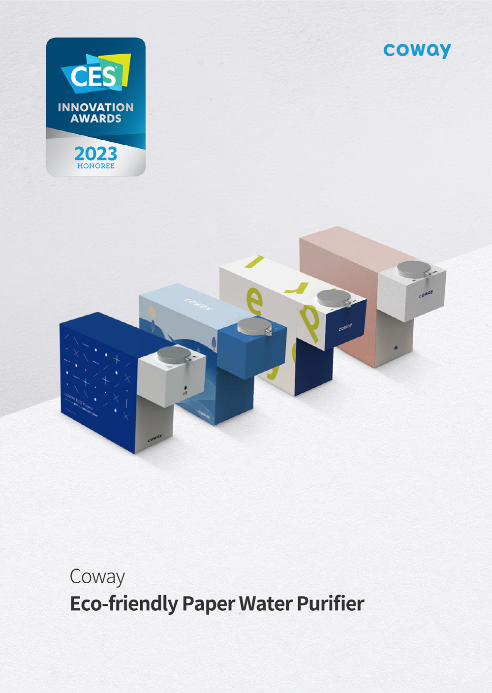 ▲코웨이의 '친환경 페이퍼 정수기'. (사진제공=코웨이)