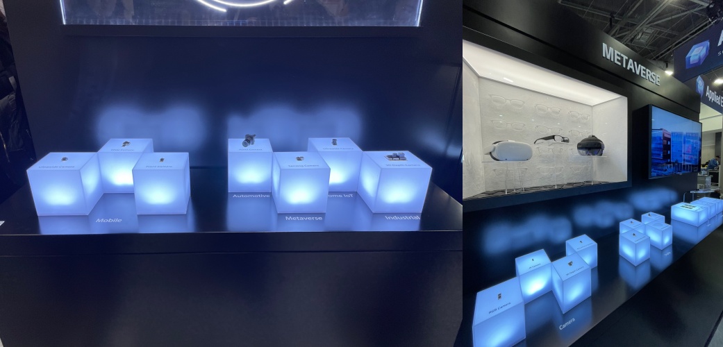 ▲카메라 모듈과 메타버스 존에 마련된 디스플레이 부품의 모습. (강태우 기자 burning@)