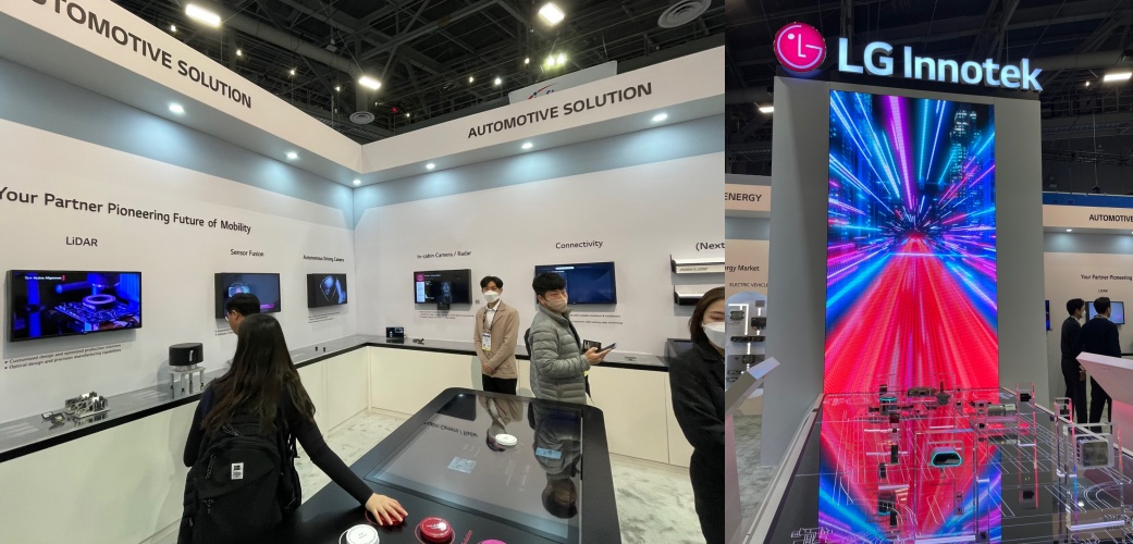 ▲자율주행을 비롯한 내연기관 차에 들어가는 전장 부품들 모습. (강태우 기자 burning@)