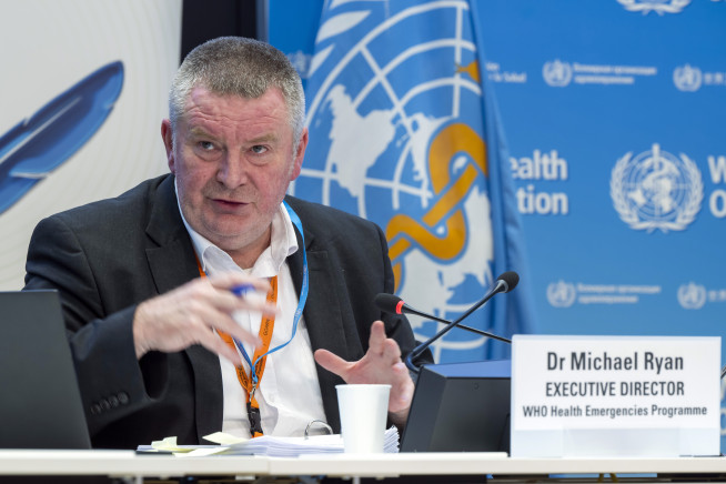 ▲2022년 12월 14일(현지시간) 마이클 라이언 세계보건기구(WHO) 비상대응팀장이 기자회견에서 말하고 있다. 제네바/AP뉴시스
