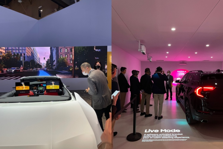 ▲구자은 회장이 삼성전자와 하만의 ‘레디 케어’, ‘레디튠’을 체험하고 있다. (강태우 기자 burning@)