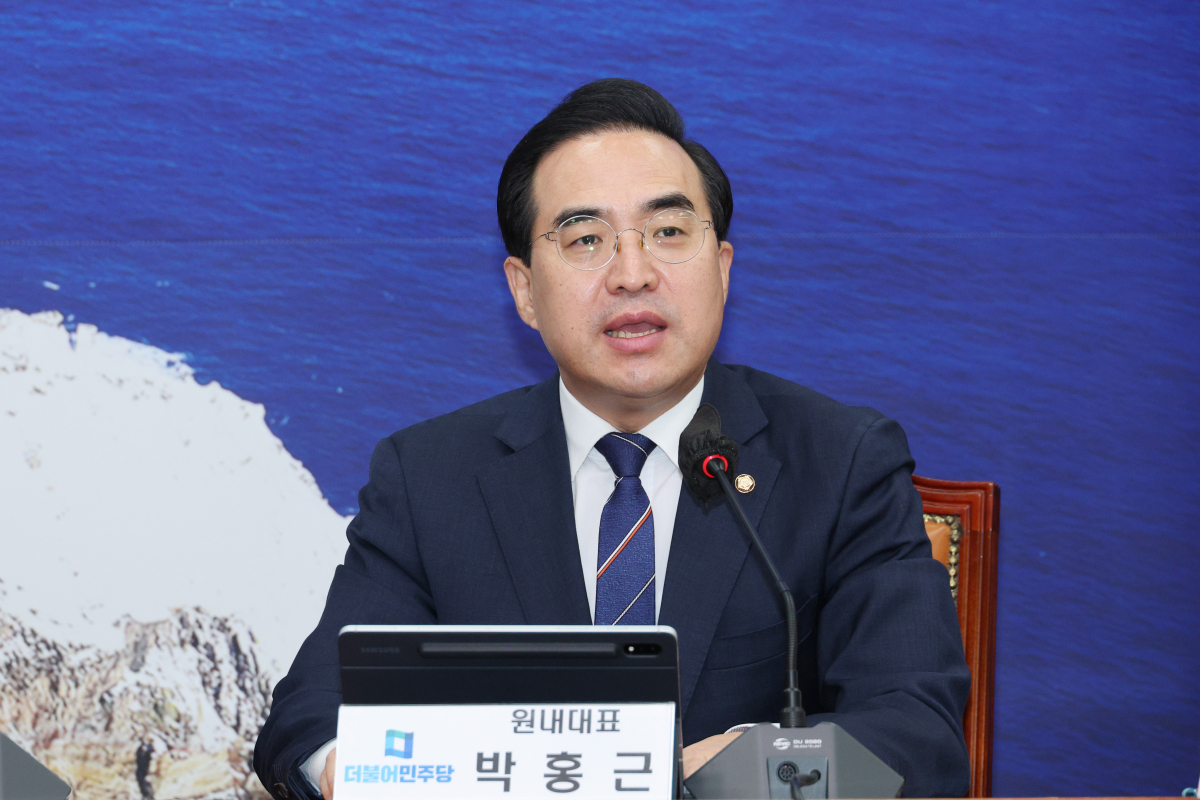 ▲박홍근 더불어민주당 원내대표가 9일 오전 국회에서 열린 최고위원회의에서 발언하고 있다. (국회사진기자단)