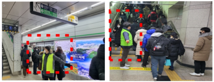 ▲서울교통공사가 출근시간대 주요 지하철역에서 승객 이동 안내・안전사고 예방 등의 업무를 수행하는 ‘지하철 혼잡도 안전도우미’ 190명을 이달 12일부터 모집한다.  (자료제공=서울교통공사)