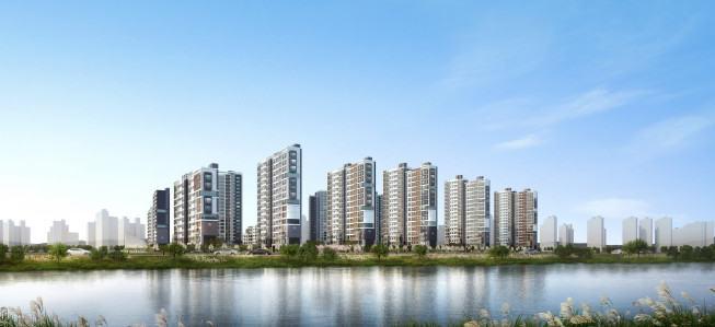 ▲부산 '에코델타시티 푸르지오 린' 투시도 (자료제공=대우건설)