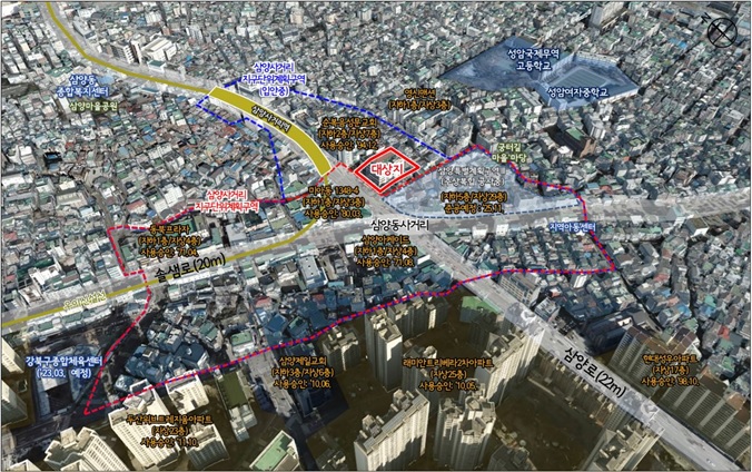 ▲서울 강북구 미아동 역세권 활성화사업 위치도 (자료제공=서울시)