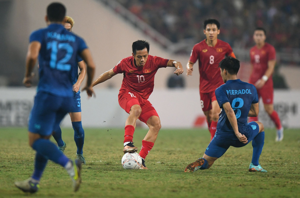 ▲베트남과 태국의 결승 1차전 경기 모습.AFP=연합뉴스