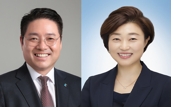 ▲김인태<왼쪽>·김운영 신임 부행장 