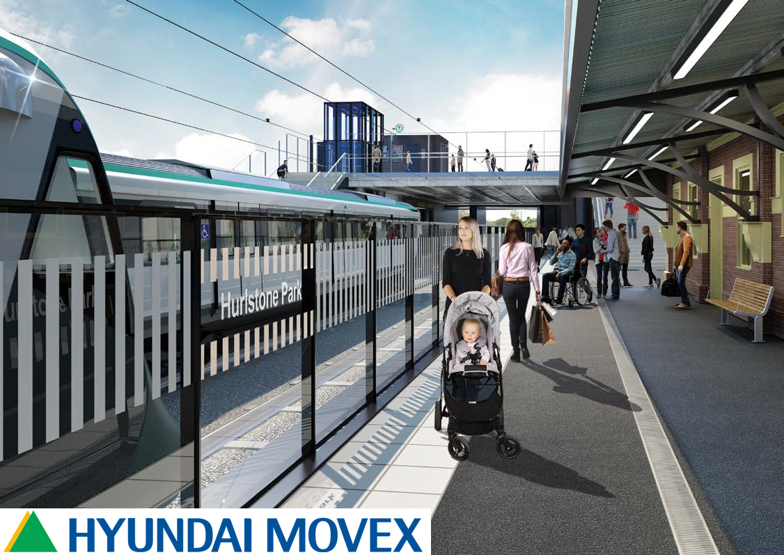 ▲현대무벡스가 호주 시드니메트로와 난간형 스크린도어·안전발판 공급계약을 체결했다. 사진은 호주 시드니지하철에 공급할 ‘난간형 스크린도어’의 가상도.  (사진제공=시드니메트로)