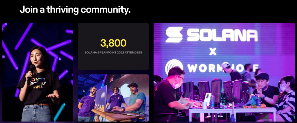 ▲레이어 1 블록체인 솔라나는 블록체인 개발 교육과 함께 해커톤, 해외 유수 대학과의 연계 행사 등을 진행하며 생태계 확장에 힘쓰고 있다.  (출처=솔라나 홈페이지 캡처)