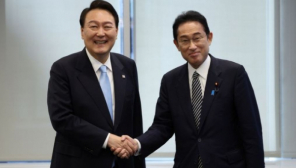 ▲(좌)윤석열 대통령과 기시다 후미오 일본 총리 (뉴시스)
