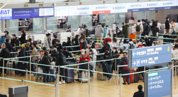 ▲8일 인천국제공항 제1여객터미널 출국장 모습. (연합뉴스)