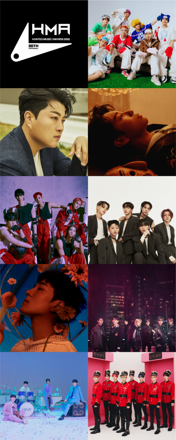 ▲NCT DREAM(엔시티 드림), 김호중, 정동원, CIX(씨아이엑스), 위아이, BE'O(비오), 템페스트, 루시, EPEX(이펙스)(사진=한터글로벌 제공)