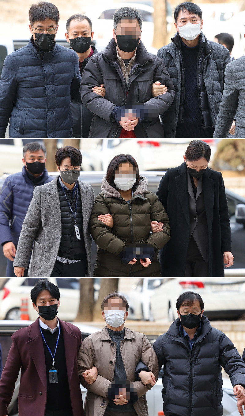 ▲동남아 국가에서 북측 인사들과 접촉해 지령을 받고 활동한 혐의를 받는 경남진보연합 관계자들이 각각 31일 오후 영장실질심사를 받기 위해 서울 서초구 서울중앙지법에 출석하고 있다.  (연합뉴스)