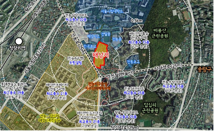 ▲서울 동대문구 전농동 60 일대 지구단위계획 위치도 (자료제공=서울시)
