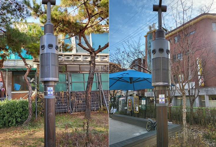 ▲6일 서울 관악구 내 어린이공원에 미세먼지저감장치가 설치됐다. (자료제공=관악구)