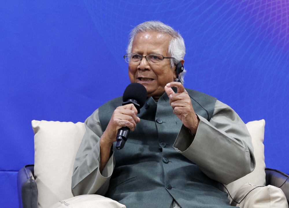 ▲무함마드 유누스 유누스재단 의장이 13일 서울시청에서 ‘약자와의 동행’을 주제로 오세훈 서울시장과 서울시 비전을 논의하는 대담을 갖고 있다. 신태현 기자 holjjak@ (이투데이DB)