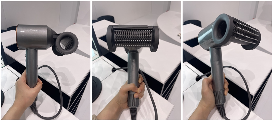 ▲다이슨 슈퍼소닉 헤어드라이어에 플라이어웨이 스무더 노즐을 장착한 모습. (이다솜 기자 citizen@)