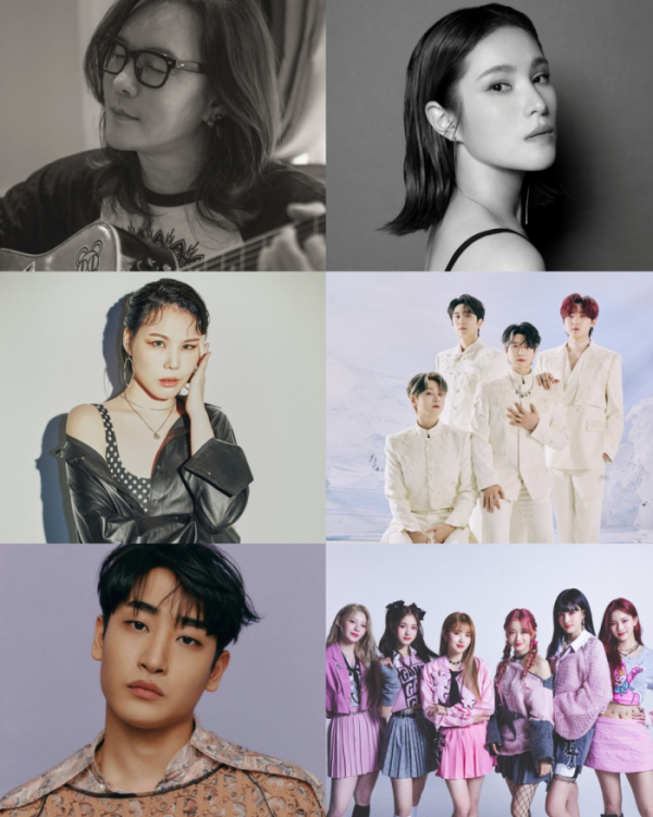 ▲김종서·거미·알리·포레스텔라·박재정·스테이씨(사진제공=각 소속사)