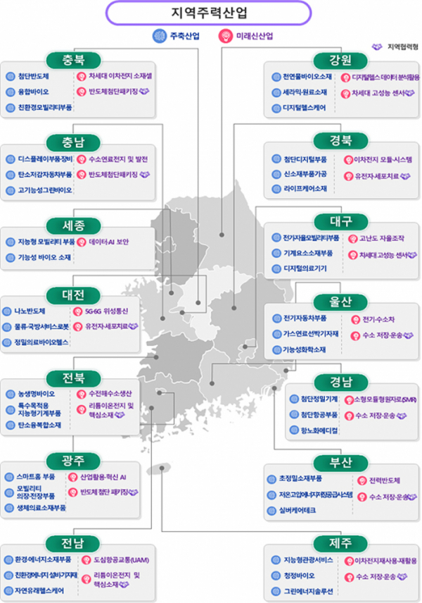 ▲지역주력산업 개편 결과. (자료=중소기업벤처부)