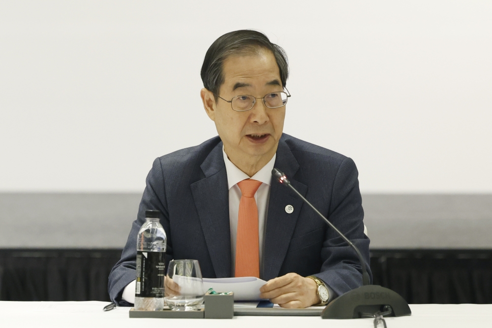 ▲한덕수 국무총리가 10일 오전 서울 종로구 포시즌스 호텔에서 열린 2030 부산세계박람회 유치위원회 제3차 회의에서 모두발언을 하고 있다. (조현호 기자 hyunho@)