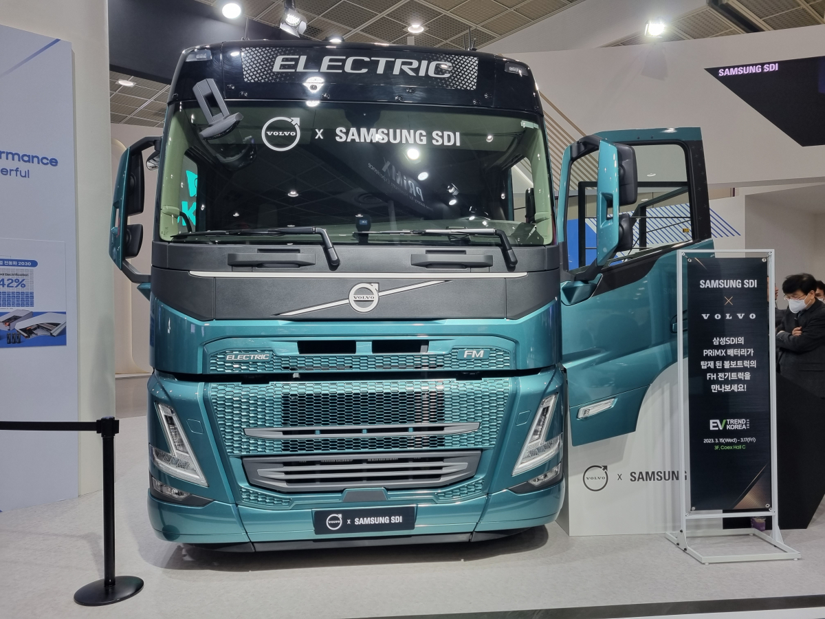 ▲삼성SDI가 공개한 볼보의 FM 일렉트릭. (강문정 기자 kangmj@)