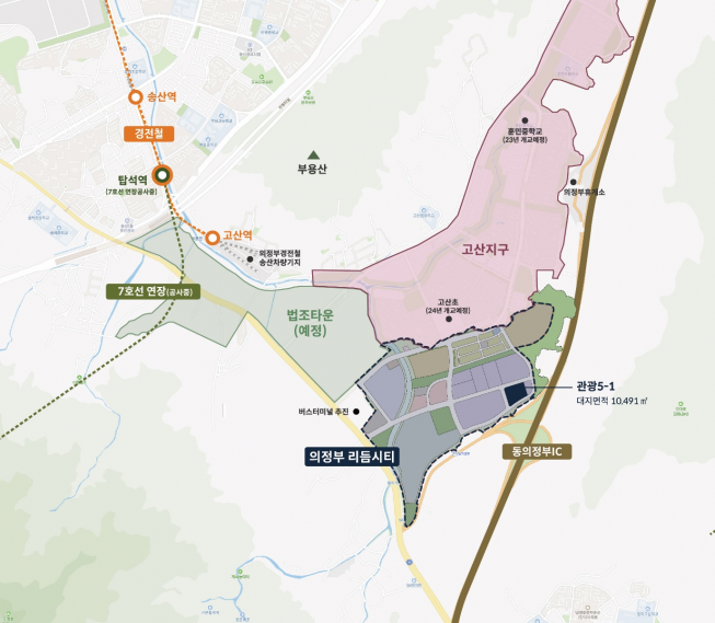 ▲의정부리듬시티 관광5-1부지 광역 위치도. (자료제공=의정부리듬시티㈜)