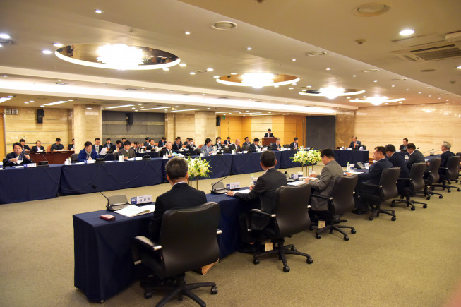 ▲건설공제조합 운영위원회 개최 모습.  (사진제공=건설공제조합)