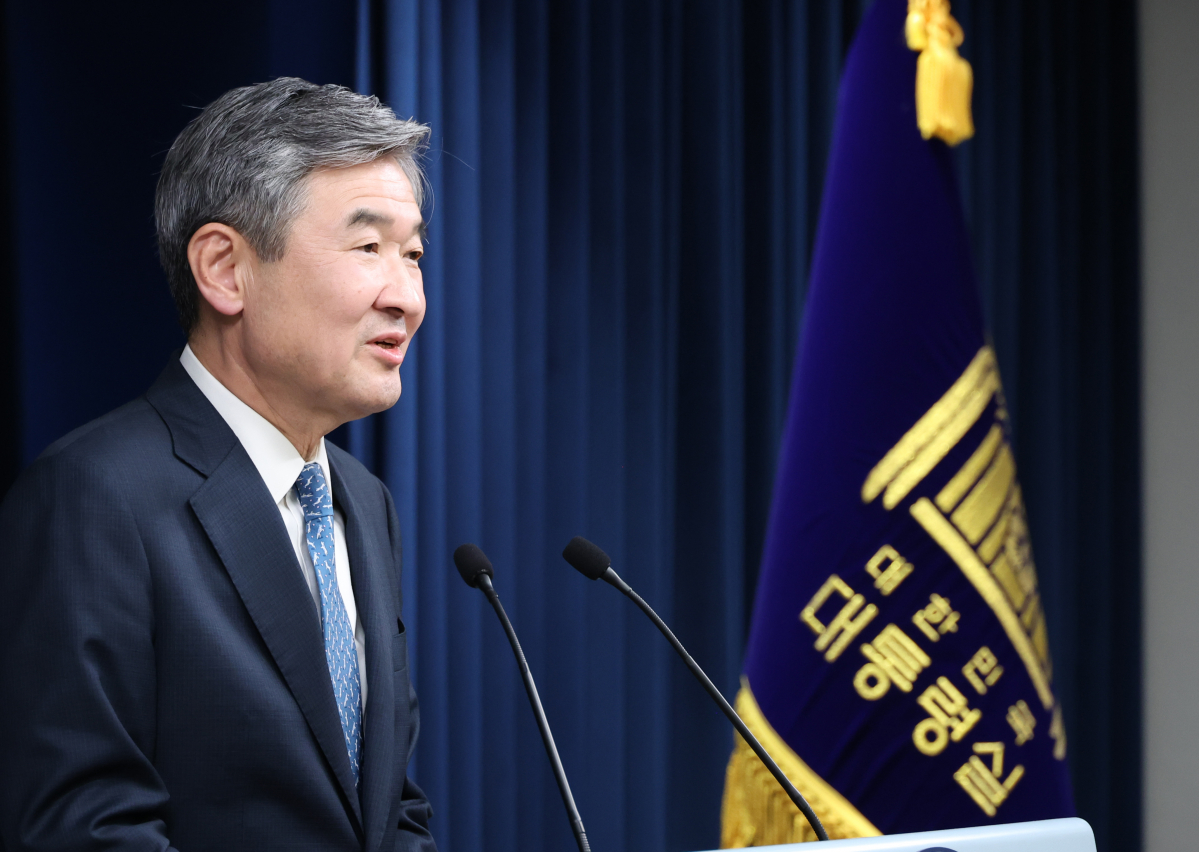 ▲조태용 신임 국가안보실장이 30일 서울 용산 대통령실 청사 브리핑룸에서 인사말을 하고 있다. (연합뉴스)