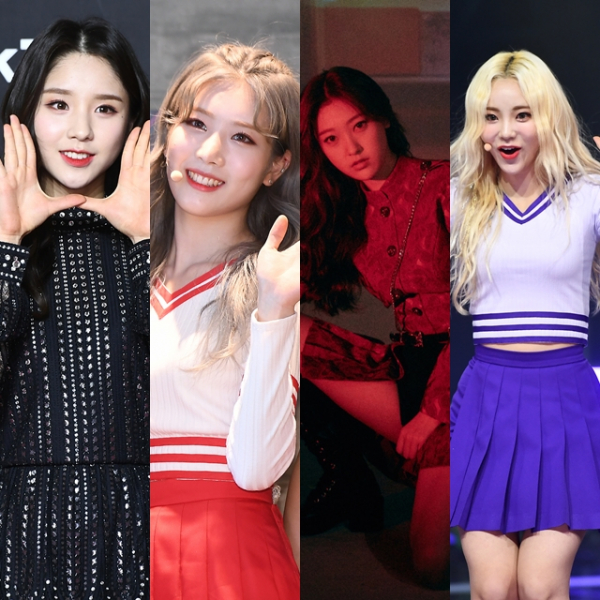 ▲前 이달의 소녀 멤버 전희진(왼쪽부터), 김정은, 최리, 정진솔(사진=비즈엔터DB, 블록베리크리에이티브)